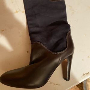 Lush brand suede and leather Italian tall heeled boots